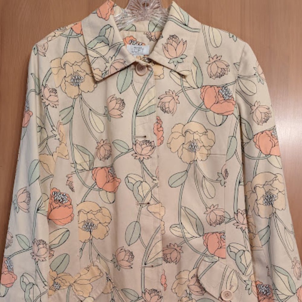 Ann Taylor LOFT 100% cotton floral print duster size Medium